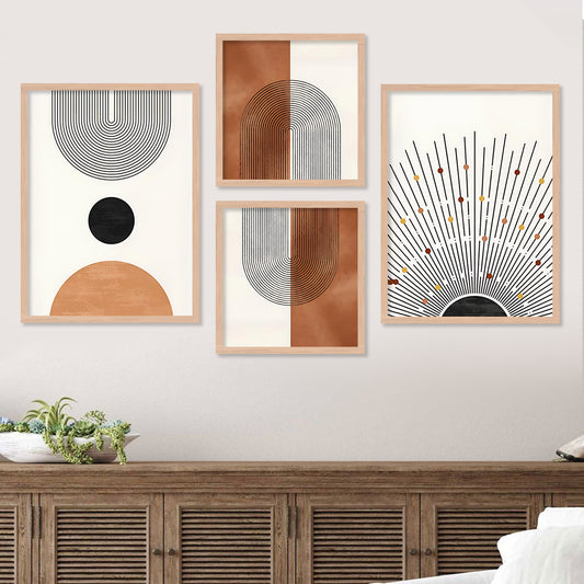 Clean Lines, Pure Beauty: Minimal Art Framed Paintings Set for Your Gallery Wall-Kotart