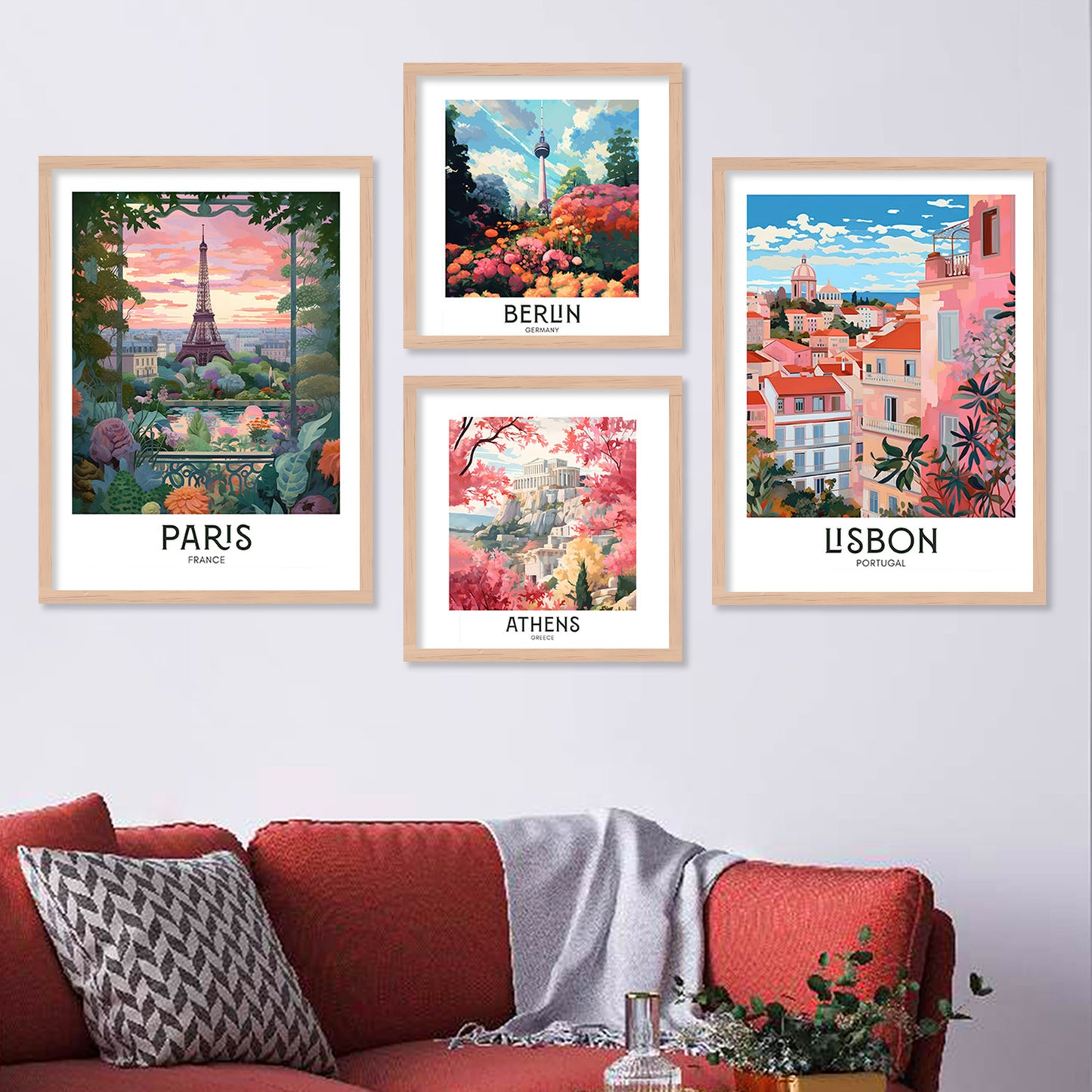 Cityscapes Collection: Iconic City Framed Poster Combo for Travel Lovers-Kotart