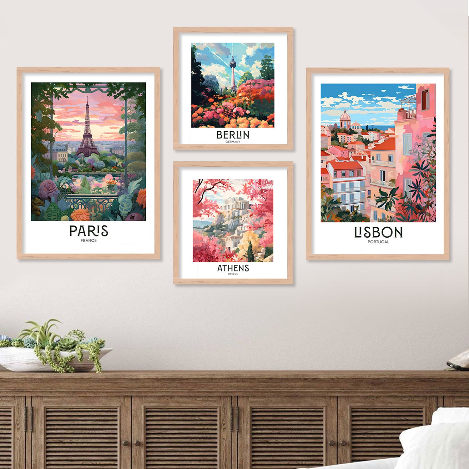 Cityscapes Collection: Iconic City Framed Poster Combo for Travel Lovers-Kotart
