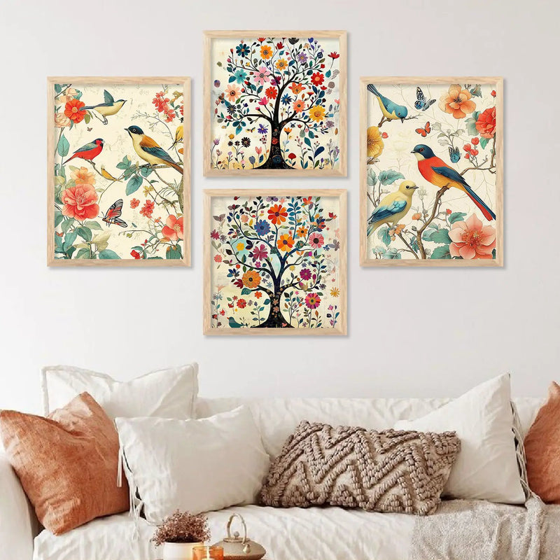 Traditional Art Print with Frame for Living Room Bedroom Office Wall Decor