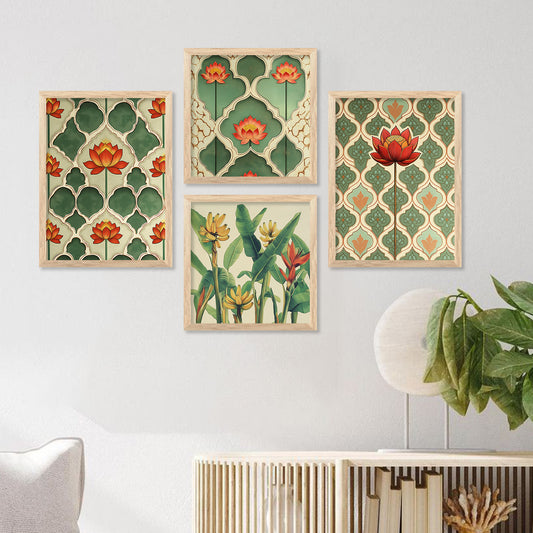 Traditional  Art Print with Frame for Living Room Bedroom Office Wall Decor