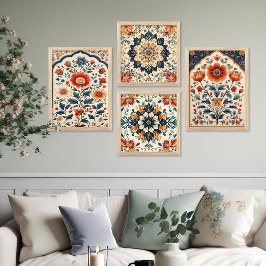 Traditional Art Print with Frame for Living Room Bedroom Office Wall Decor