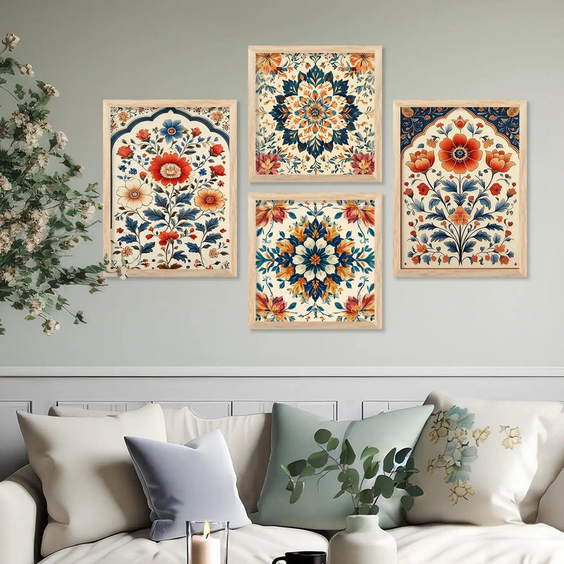 Traditional Art Print with Frame for Living Room Bedroom Office Wall Decor