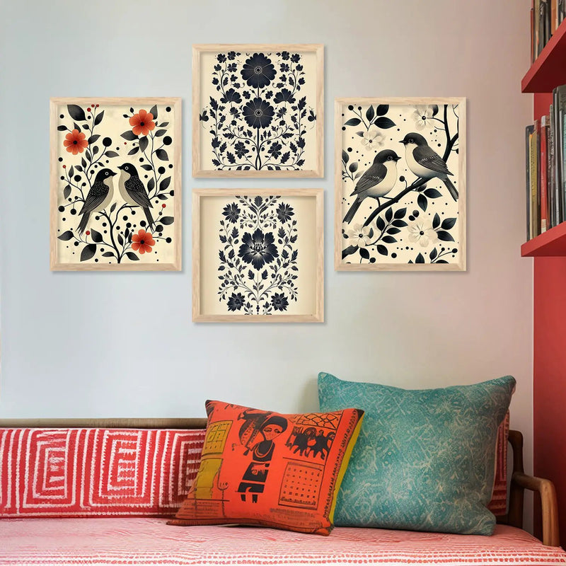 Traditional Art  Print with Frame for Living Room Bedroom Office Wall Decor