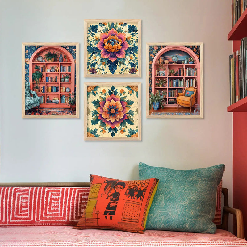 Traditional Art  Print with Frame for Living Room Bedroom Office Wall Decor