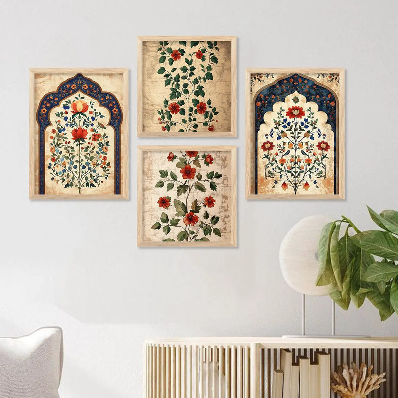 Floral Art Print with Frame for Living Room Bedroom Office Wall Decor