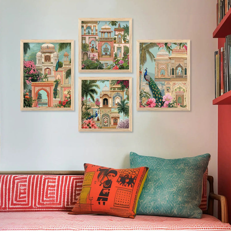 Traditional Art Print with Frame for Living Room Bedroom Office Wall Decor