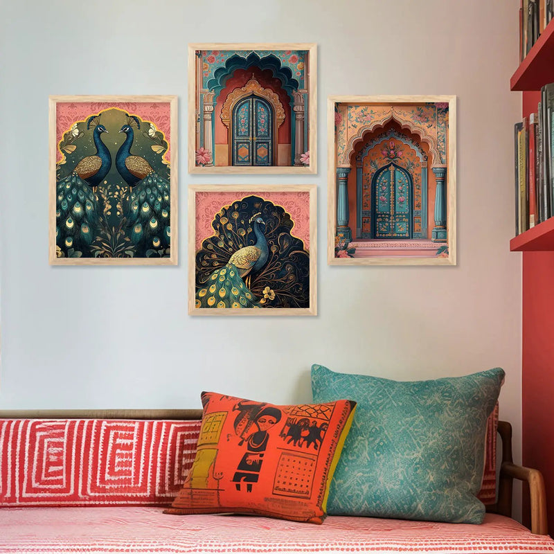 Madhubani  Art  Print with Frame for Living Room Bedroom Office Wall Decor