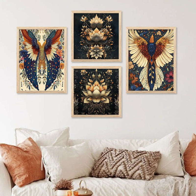 Traditional Art  Print with Frame for Living Room Bedroom Office Wall Decor