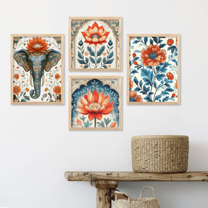Traditional Art Print with Frame for Living Room Bedroom Office Wall Decor