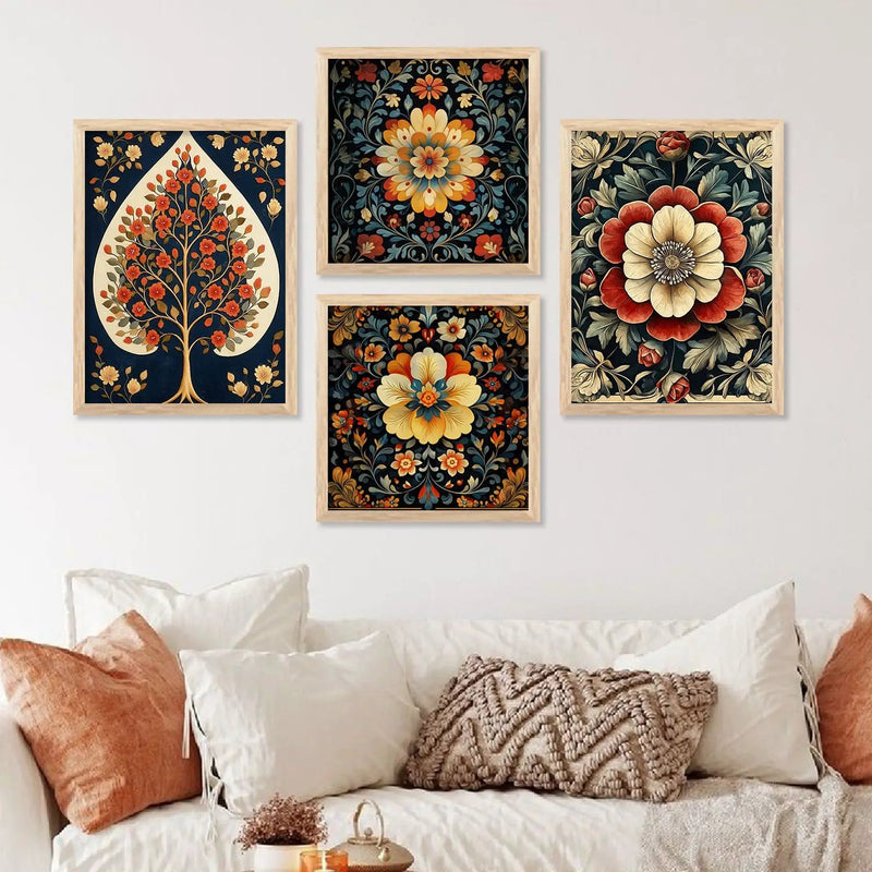 Traditional Art Print with Frame for Living Room Bedroom Office Wall Decor