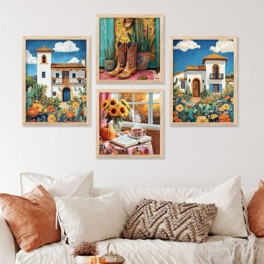 Traditional  Art Print with Frame for Living Room Bedroom Office Wall Decor