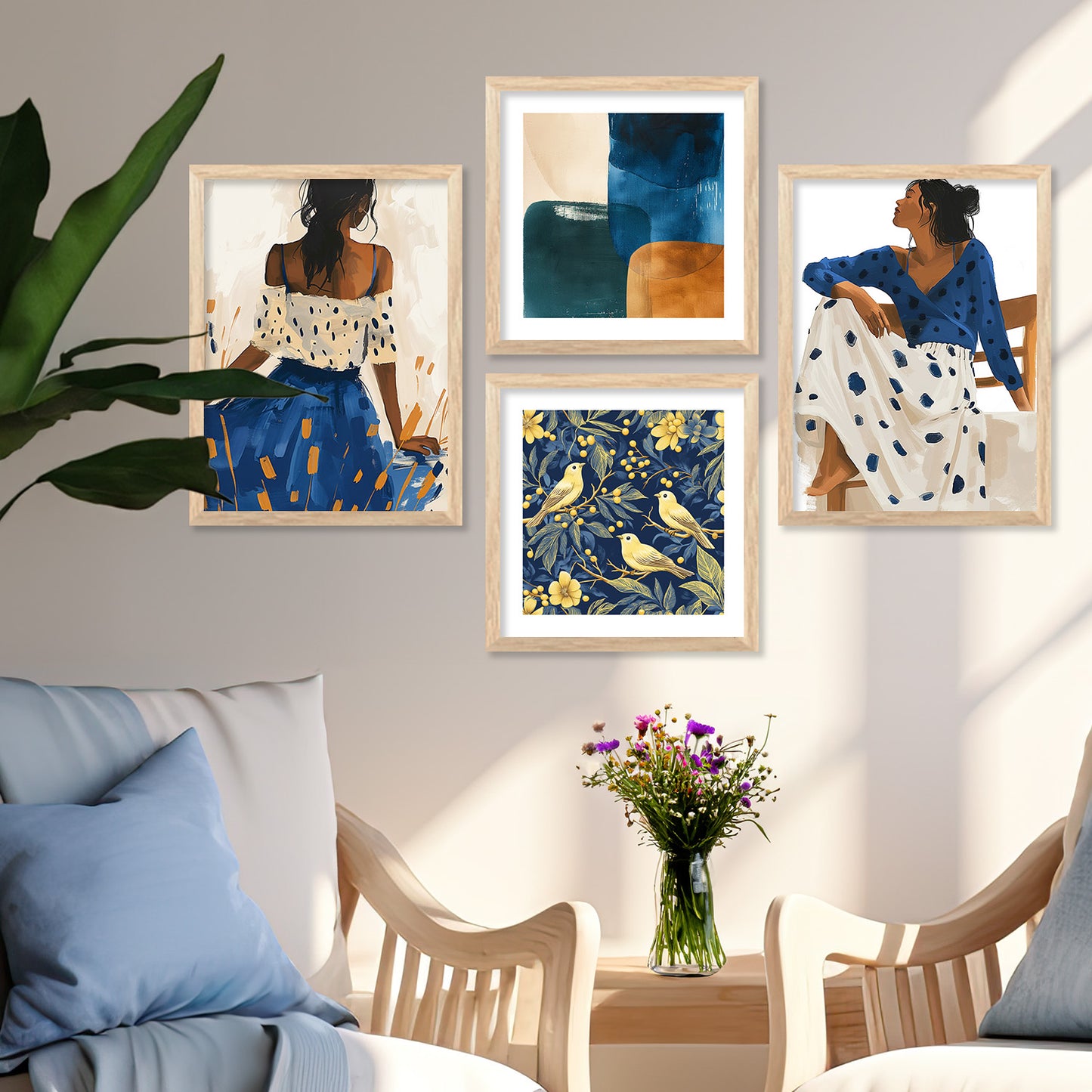 Modern  Art Print with Frame for Living Room Bedroom Office Wall Decor