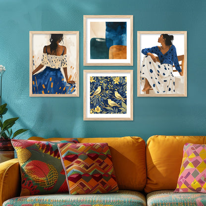 Modern  Art Print with Frame for Living Room Bedroom Office Wall Decor