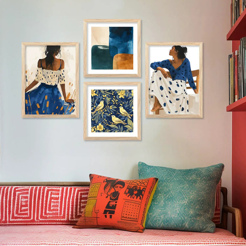 Modern Art Print with Frame for Living Room Bedroom Office Wall Decor by Kotart store