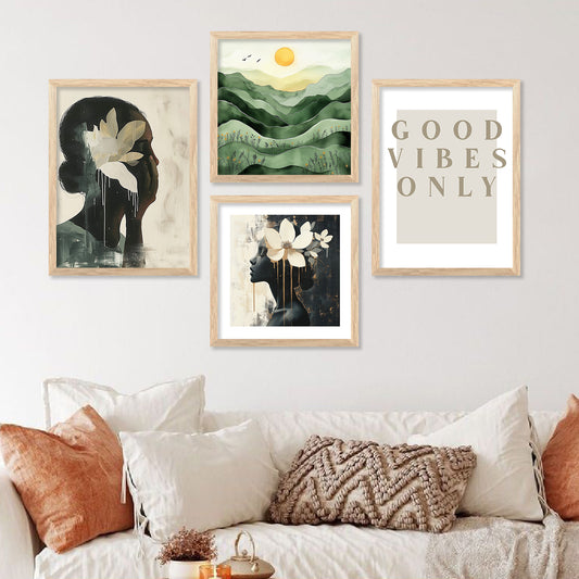 Modern Art Print with Frame for Living Room Bedroom Office Wall Decor