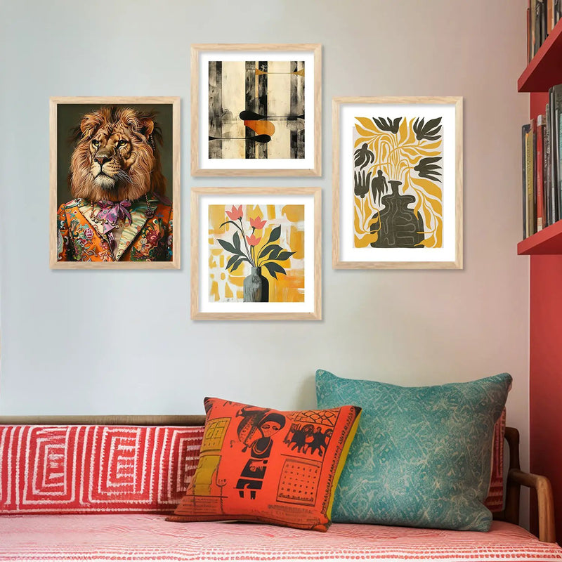 Modern Art Print with Frame for Living Room Bedroom Office Wall Decor by Kotart store