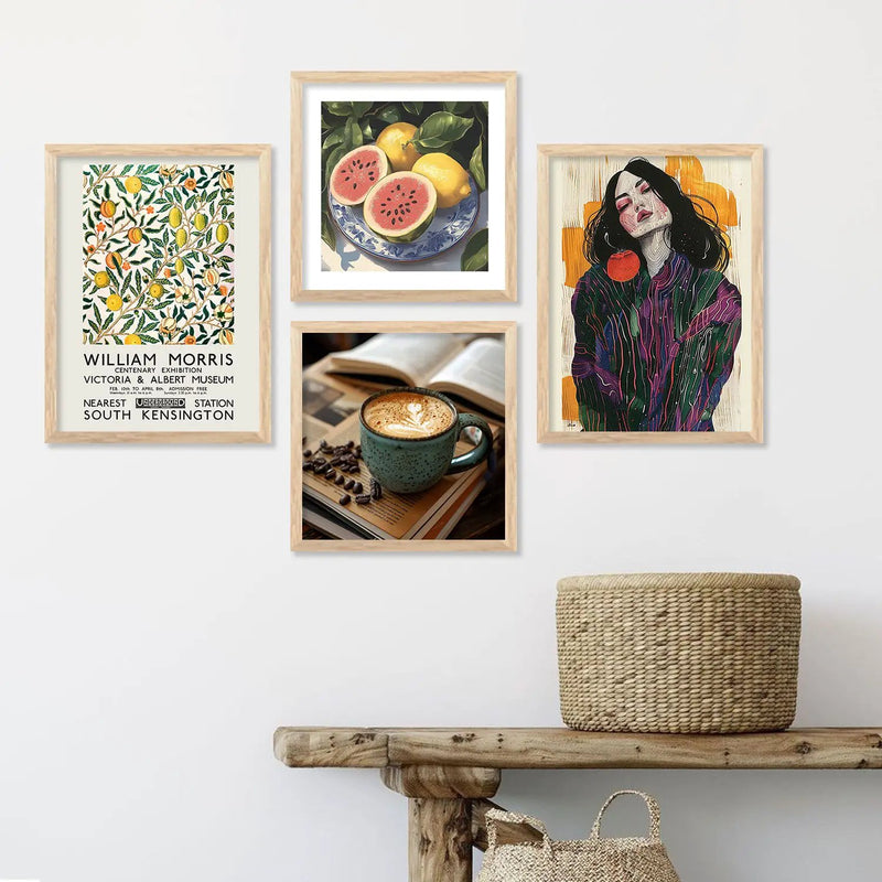 Modern Art Print with Frame for Living Room Bedroom Office Wall Decor by Kotart store