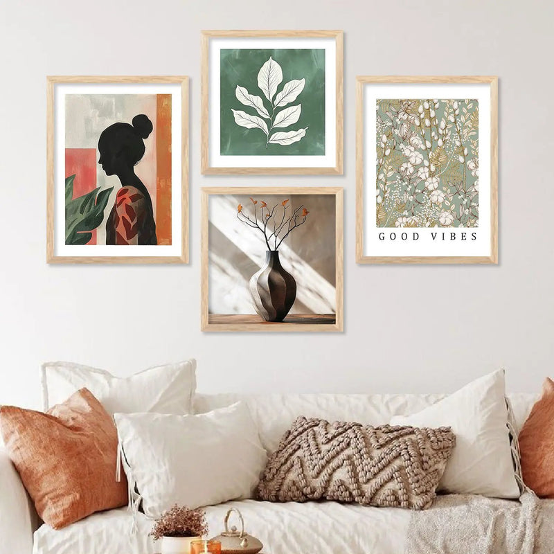 Modern Art Print with Frame for Living Room Bedroom Office Wall Decor by Kotart store