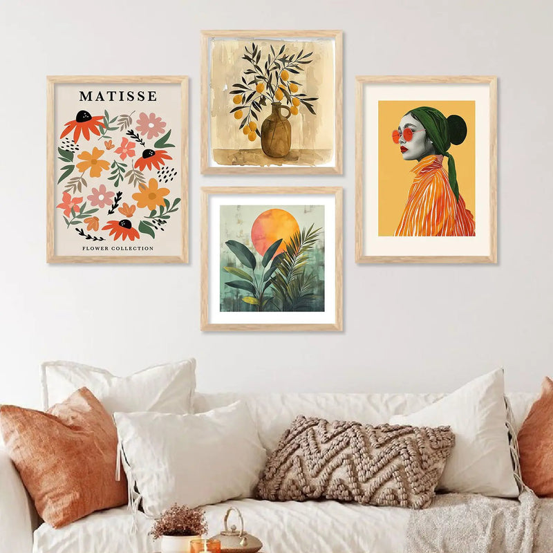 Modern Art Print with Frame for Living Room Bedroom Office Wall Decor by Kotart store