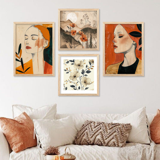 Modern Art Print with Frame for Living Room Bedroom Office Wall Decor