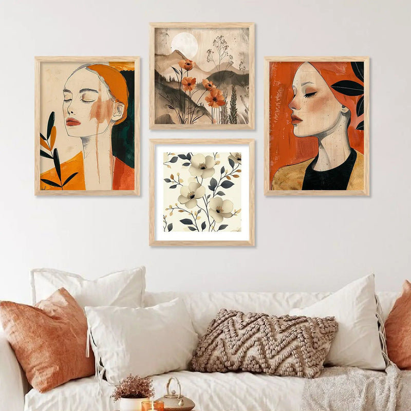 Modern Art Print with Frame for Living Room Bedroom Office Wall Decor by Kotart store
