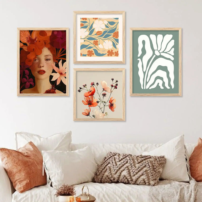 Modern Art Print with Frame for Living Room Bedroom Office Wall Decor by Kotart store