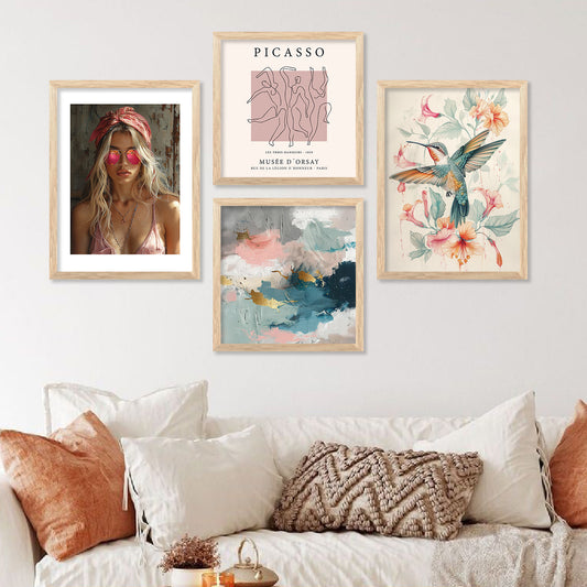 Modern Art Print with Frame for Living Room Bedroom Office Wall Decor