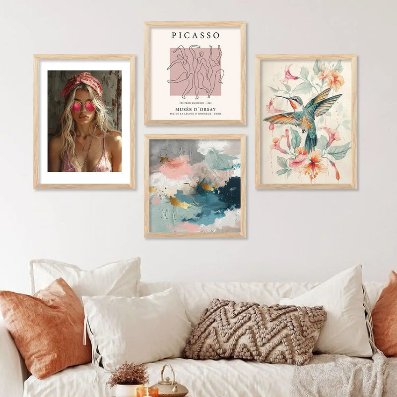 Modern Art Print with Frame for Living Room Bedroom Office Wall Decor by Kotart store