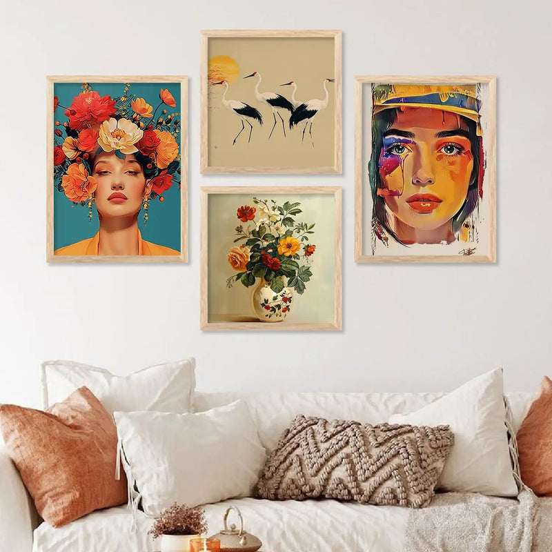 Modern Art Print with Frame for Living Room Bedroom Office Wall Decor by Kotart store