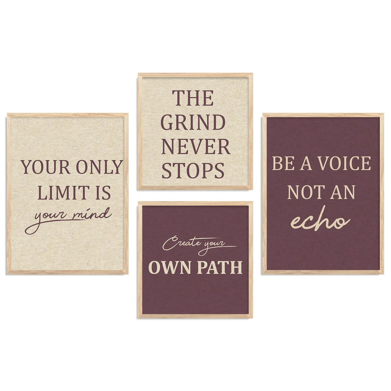 Motivational Art Print with Frame for Living Room Bedroom Office Wall Decor by Kotart store