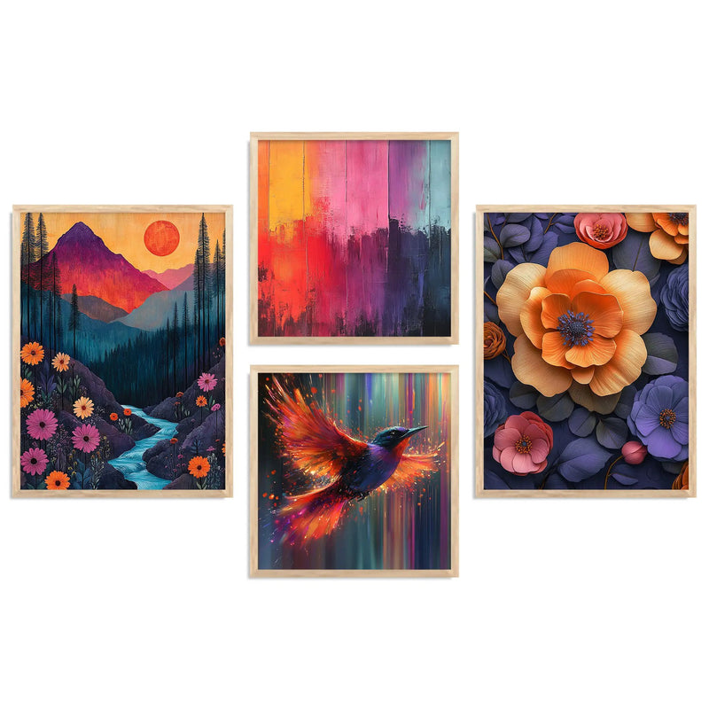 Modern Art Print with Frame for Living Room Bedroom Office Wall Decor by Kotart store