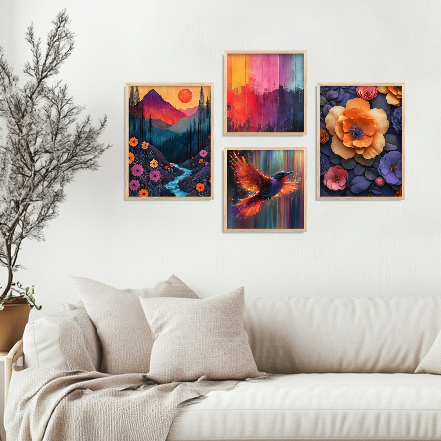 Modern  Art  Print with Frame for Living Room Bedroom Office Wall Decor