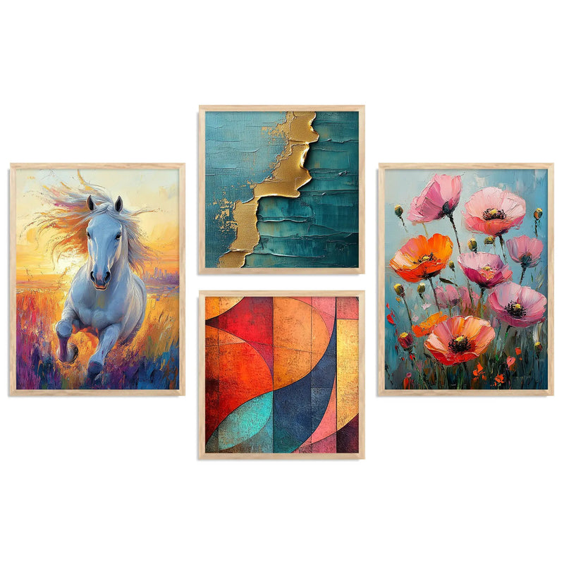 Modern Art Print with Frame for Living Room Bedroom Office Wall Decor by Kotart store