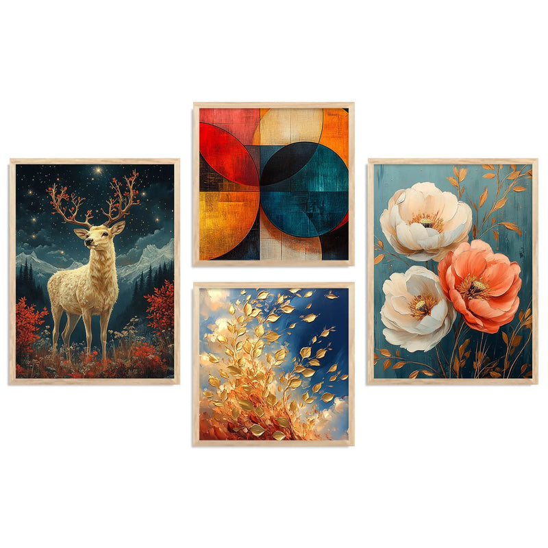 Modern Art Print with Frame for Living Room Bedroom Office Wall Decor by Kotart store
