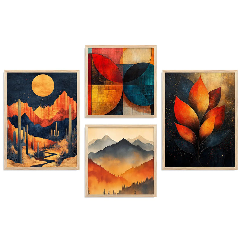 Modern Art Print with Frame for Living Room Bedroom Office Wall Decor by Kotart store