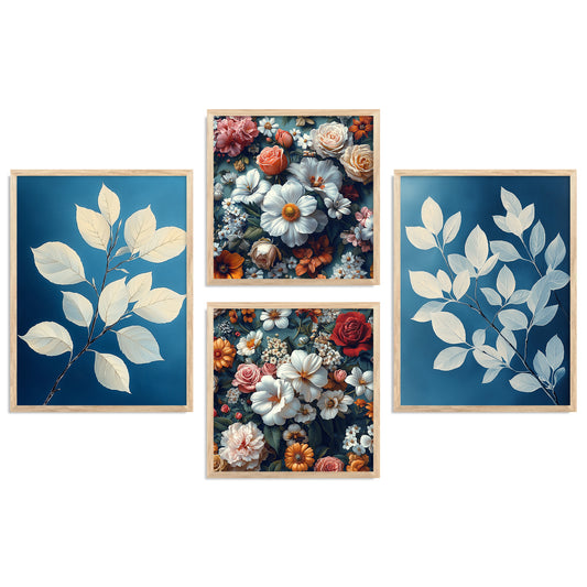 Floral  Art  Print  with Frame for Living Room Bedroom Office Wall Decor