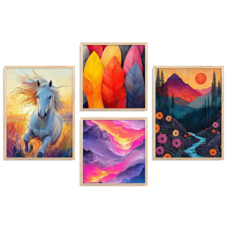 Modern Art Print with Frame for Living Room Bedroom Office Wall Decor by Kotart store