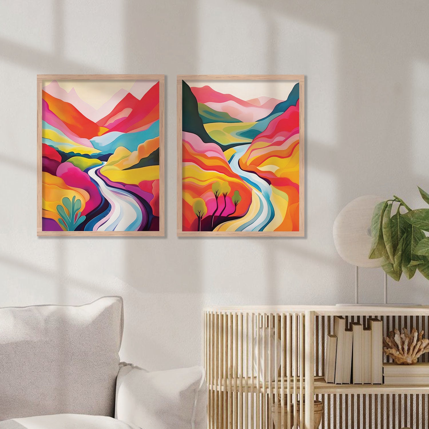 Vibrant Landscape Modern Art Painting for Living Room Decor – Kotart