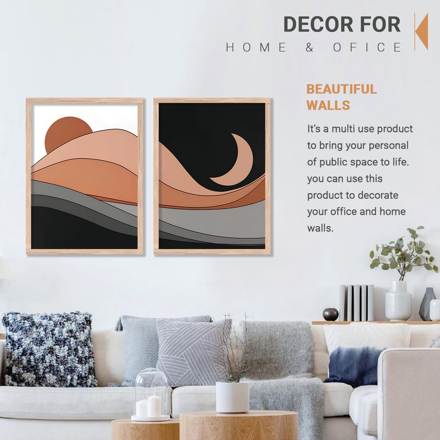 Modern Abstract Landscape Wall Art for Home and Office Wall Decor