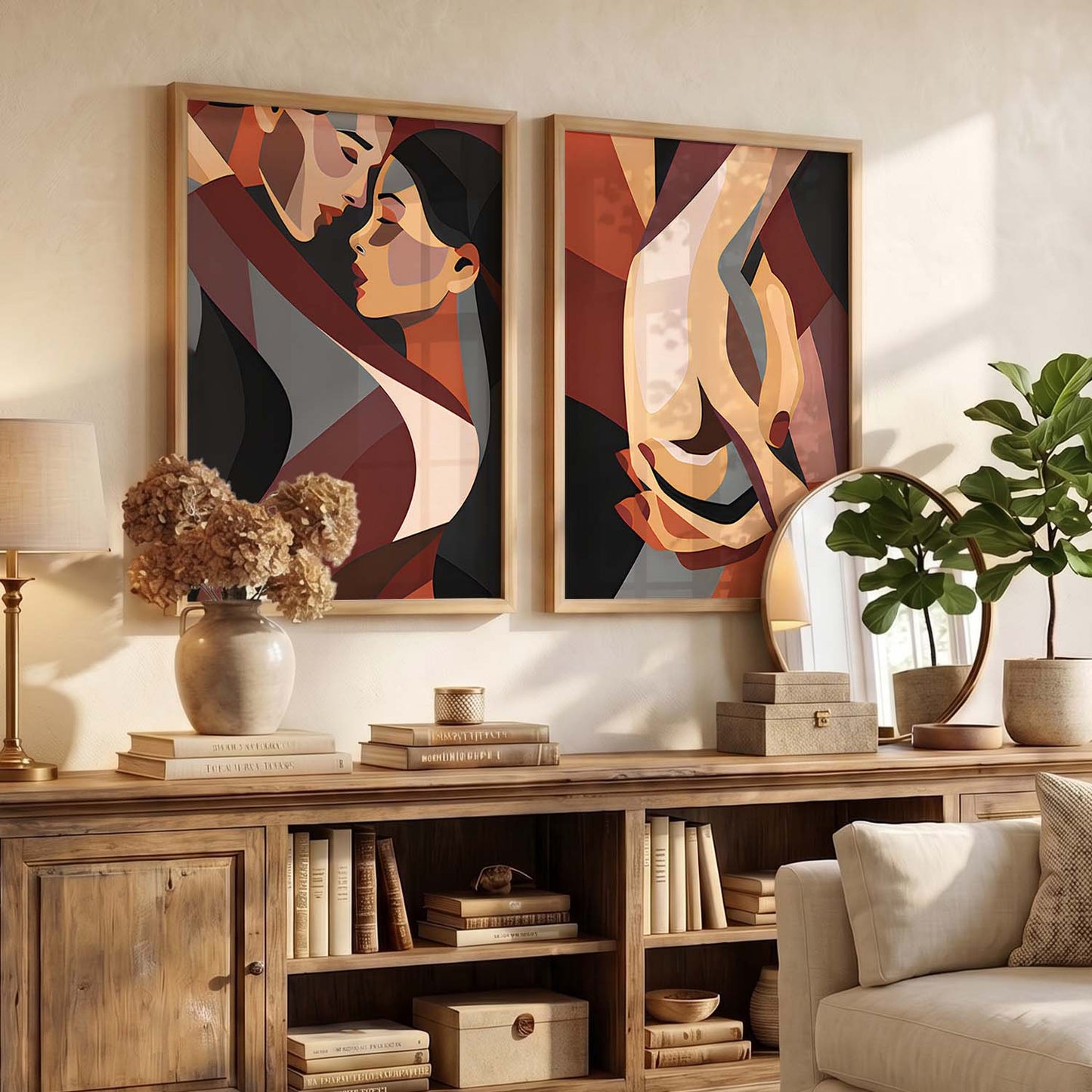 Abstract Art Prints: Modern Geometric Portraits for Wall Decor