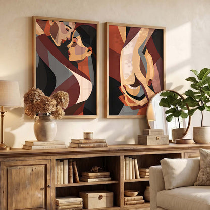 Abstract Art Prints: Modern Geometric Portraits for Wall Decor