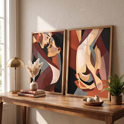 Abstract Art Prints: Modern Geometric Portraits for Wall Decor