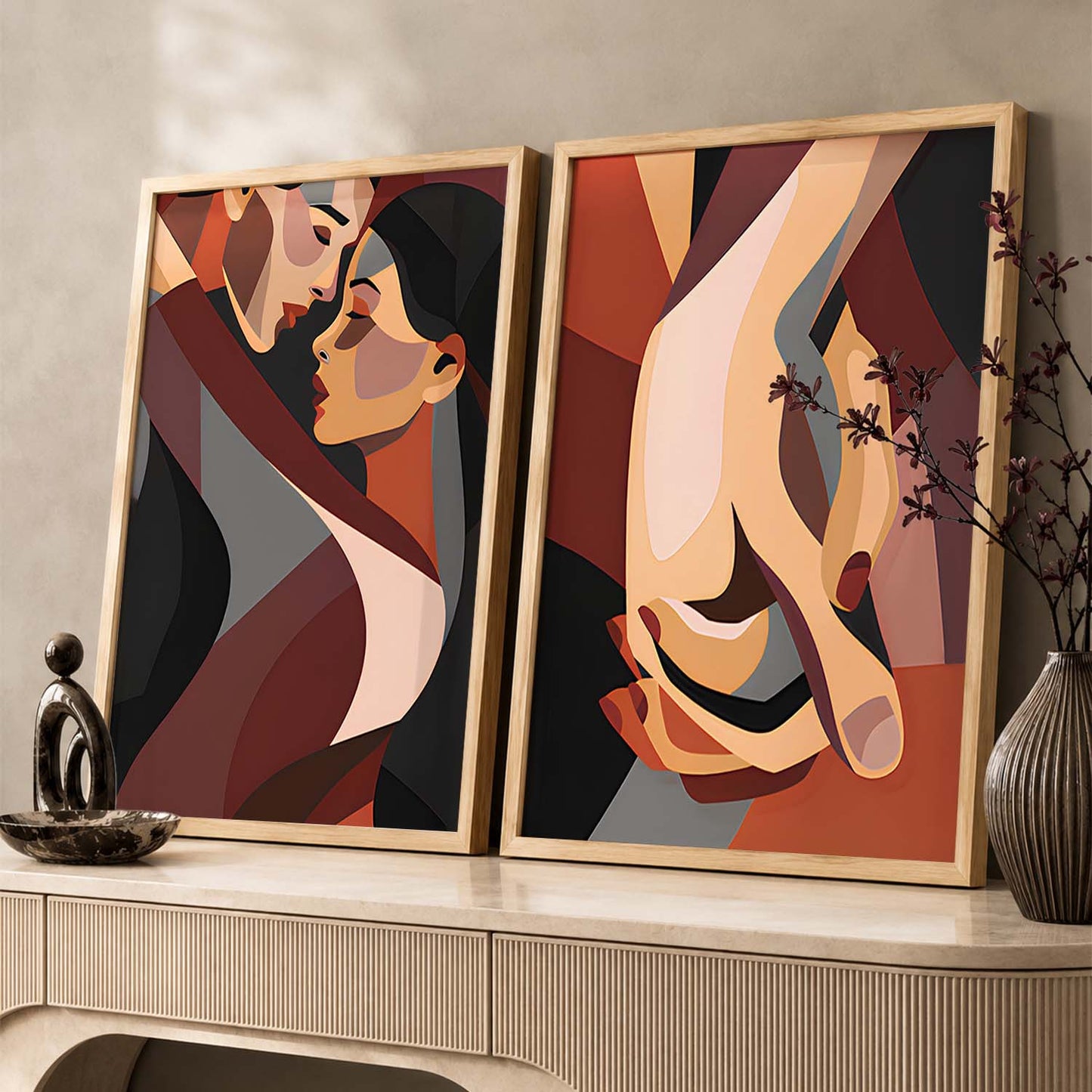 Abstract Art Prints: Modern Geometric Portraits for Wall Decor