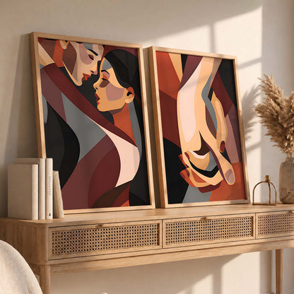 Abstract Art Prints: Modern Geometric Portraits for Wall Decor