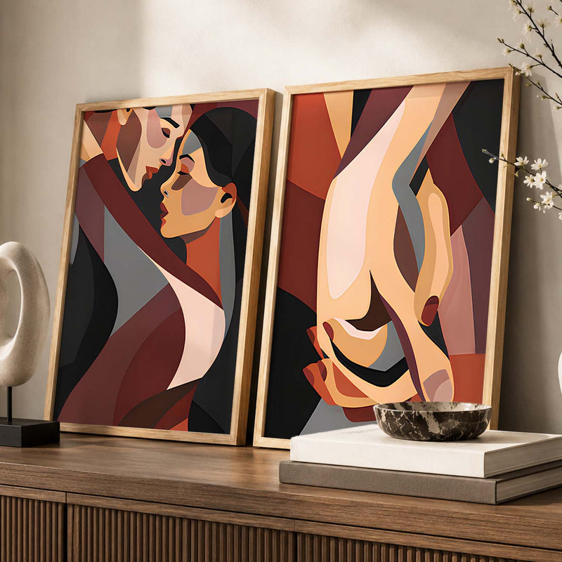 Abstract Art Prints: Modern Geometric Portraits for Wall Decor