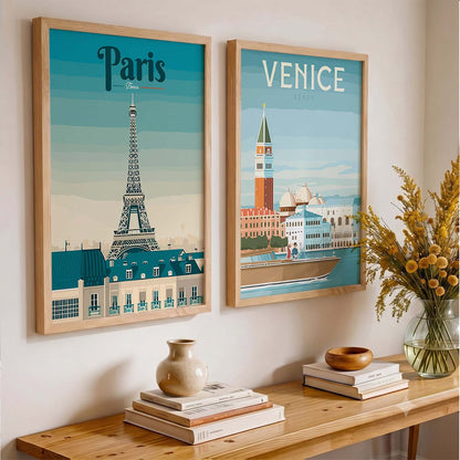 Iconic City Art Frames for Living Room Bedroom Home Wall Decor : Travel Lovers