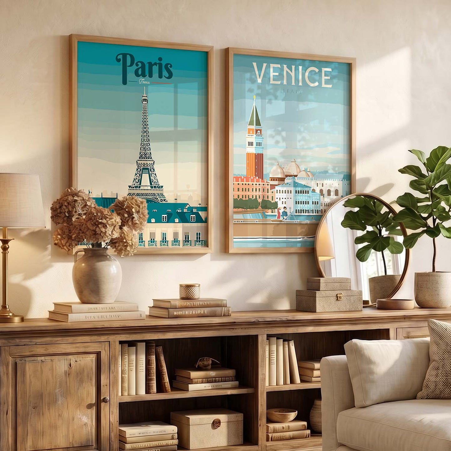 Iconic City Art Frames for Living Room Bedroom Home Wall Decor : Travel Lovers