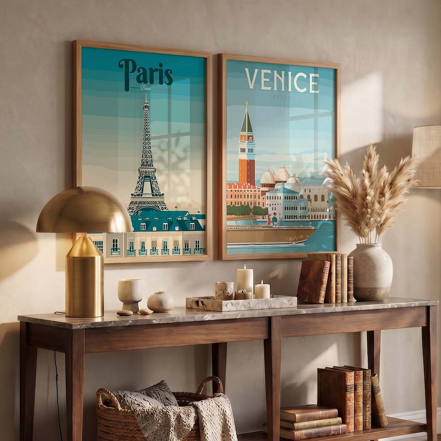 Iconic City Art Frames for Living Room Bedroom Home Wall Decor : Travel Lovers
