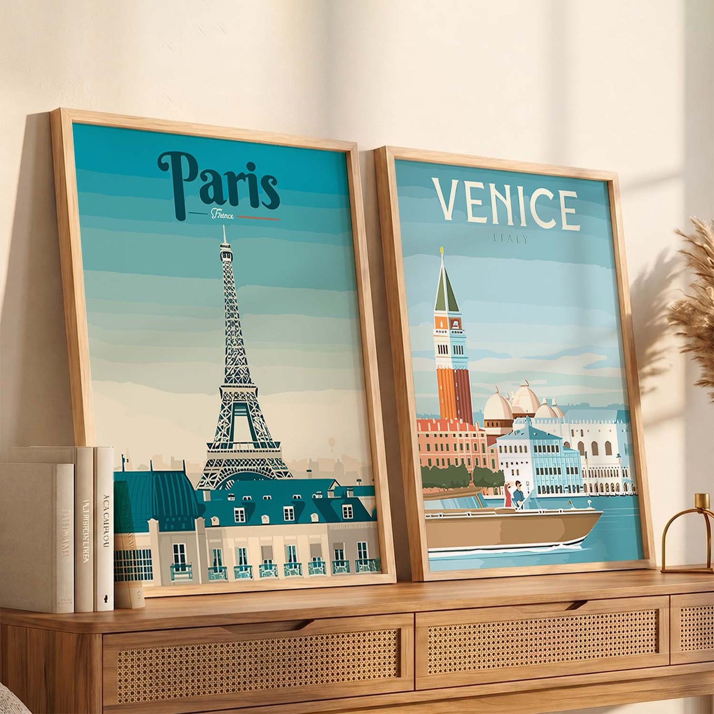Iconic City Art Frames for Living Room Bedroom Home Wall Decor : Travel Lovers